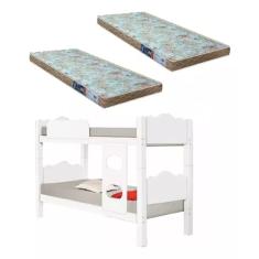 Beliche Sevilha Branco C/colchão Solteiro D-23 100%mdf -Vira 2 Camas Solteiro -Super Resistente