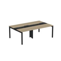 Mesa de Plataforma Dupla para 4 Pessoas Corporativa 110X140/4P Noce Naturalle/Preto