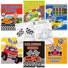 Livros para colorir JAPBOR Race Car Party para crianças, 24 unidades