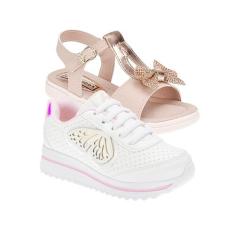 Tênis Infantil Menina e Sandália Feminina - KIT 2 PARES Tam 24 ao 34 -
