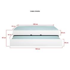 Jogo de Quarto Chiara 4 Peças - Roupeiro 2 portas, Módulo Aéreo e Cama com Auxiliar - Phoenix Baby