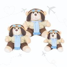 Trio De Ursinhos Para Nicho Pelúcias Menino Aviador Marinheiro Príncip