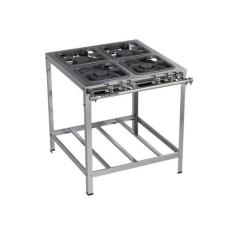 Fogão Industrial 4 bocas 30x30 S2010 Aço Inox Metalmaq, Gás de Botijão
