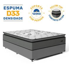 Cama Box com Colchão Resistence Espuma D33 Pillow Top Casal 138cm