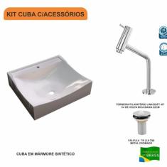 Kit Cuba Q440 Com Torneira Pratika 1060 Metal E Válvula