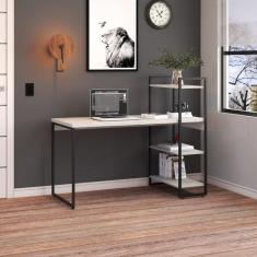 Mesa C-estante Alta 135x64x115cm C-03 Prateleiras Snow - Snow -