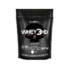 Whey 3hd black skull refil - 837g (wpc, wpi e wph) - CAVEIRA PRETA, 1,