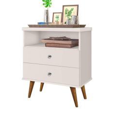 Mesa de Cabeceira Retrô Status 2 Gavetas