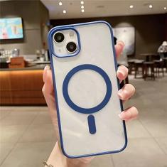 Estojo rígido magnético de carregamento sem fio fosco acrílico transparente para iPhone 13 12 14 Pro Max 11 X XR XS 7 8 Plus SE Cover, navry, para SE 2022 2022