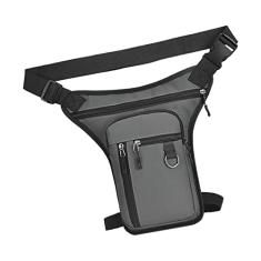 Bolsa de larga bolsa de coxa externa bolsa de cintura multiuso cintura ajustável e alça de coxa, CINZA