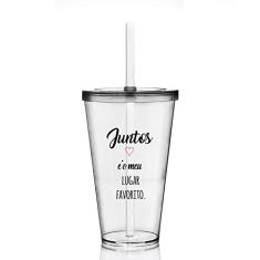 Copo Com Tampa e Canudo - Lugar Favorito - Para Dia dos Namorados