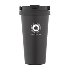 Copo térmico de cerveja com tampa 500ml (Preto)