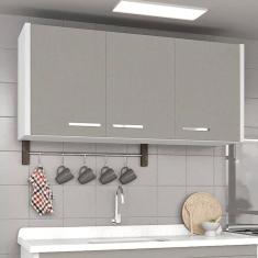 Armário Aéreo para Cozinha 3 Portas 1 Prateleira Valenza Gianduia