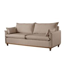 Sofá 4 Lugares Living M-168 Veludo Martins Bege