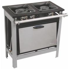 Fogão 2 Bocas Duplas (2Bd) M10 30X30 Perfil 6,5 Forno Metalmaq