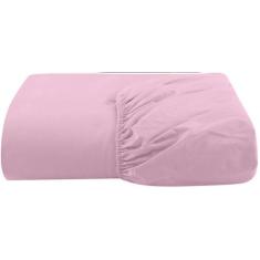 Lençol Casal Com Elástico Avulso Percal 200 Fios Rosa - Casa Home