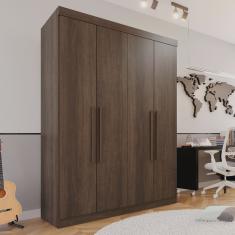 Guarda-roupa Solteiro 4 Portas 3 Gavetas Roma Espresso Móveis