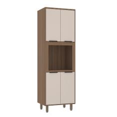 Paneleiro 70cm 4 Portas Com Espaço Para Micro-ondas Aspen Luciane Móveis Vanilla/beige
