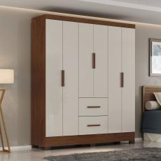 Roupeiro Primordial Max 6 Portas 2 Gavetas Jacaranda -off White