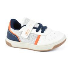 Tênis Kidy Social Infantil Branco Azul Laranja