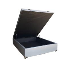 Cama Box Baú Viuvão Sintético Cinza Com Pistão A Gás - Imperium do Sono