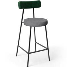 Banqueta Baixa Cozinha Sala Jantar Bancada Milão L02 Facto Verde Linho