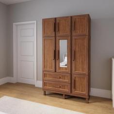 Guarda-roupa Solteiro com Espelho 7 Portas 2 Gavetas Fortaleza - Rodmó