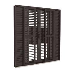 Porta Balcão de Correr Multiflex Black em Aço 217 x 200 x 16,5 cm 6 Folhas Pratika Sasazaki
