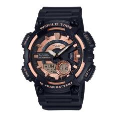 Relógio CASIO masculino preto/rosê AEQ-110W-1A3VDF