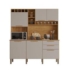 Armário De Cozinha New Topazio 6 Portas 2 Gavetas Salleto