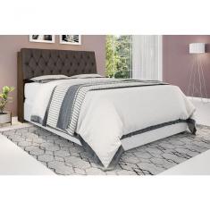 Cabeceira Box Queen 1,58 Isis Malbec Com Capitonê Marrom - Framar Móveis