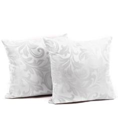 Jogo 2 Capa Almofada Decorativa Jacquard Cinza 40x40 Zíper - Confecçõe