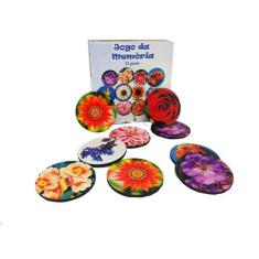 Jogo Da Memória Flores 12 Pares Kit Quebra-Cabeça 60 Peças - Reidopend