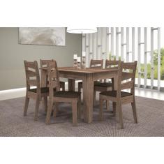 CONJUNTO SALA DE JANTAR ITALIA 1,35 COM 6 CADEIRAS Amend 61C - MÓVEISM