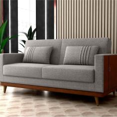 Sofá Cama 3 Lugares Esther 203cm X 90cm X 95cm Cinza/Montana Wisck