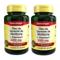 Kit 2 Óleo Semente de Abóbora + Vitamina E 60 Cáps Maxinutri