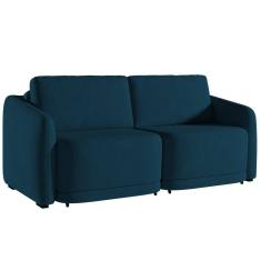 Sofá Cama Casal Para Sala 176cm Polska K04 Veludo Azul - Mpozenato