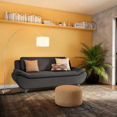 Sofá 3 Lugares Ohio Suede Cinza