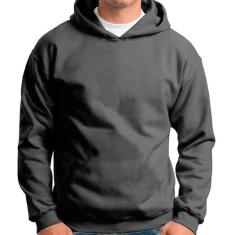 Blusa Moletom Lisa Masculina  Blusa de Frio com Capuz - Slim Fitness, 