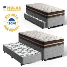 Cama Box Bicama com Colchão de Molas Solteiro Anjos Classic Superlasti
