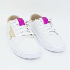 Tenis Menina Estrela Molekinha 2574104 Branco/Pink 34-Feminino