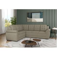 Sofá de Canto 5 Lugares Tecido Veludo Londres 2,04x1,70m Castor - Luma