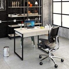 Mesa para Escritório 90cm 2 Gavetas Kuadra Compace Snow