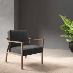 Poltrona em Madeira Maciça Antônia Volttoni Nogueira/Grafite