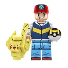 Boneco Blocos De Montar Ash Pikachu