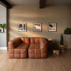 sofá guldi popup com 2 módulos canto e 2 centrais corino carao