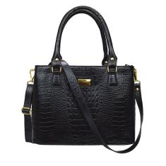 Bolsa Feminina Tote Tiracolo Transversal Estruturada em Couro