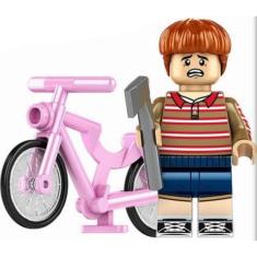 Boneco Blocos De Montar Mike Stranger Things Bicicleta