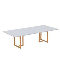 Mesa de Reunião Retangular 200x90cm Mr2000p25tub Cinza/Laranja