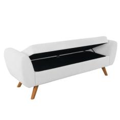 Recamier Bau Grecia 1,20m Suede Branco  - Clique Decor - Clique decora